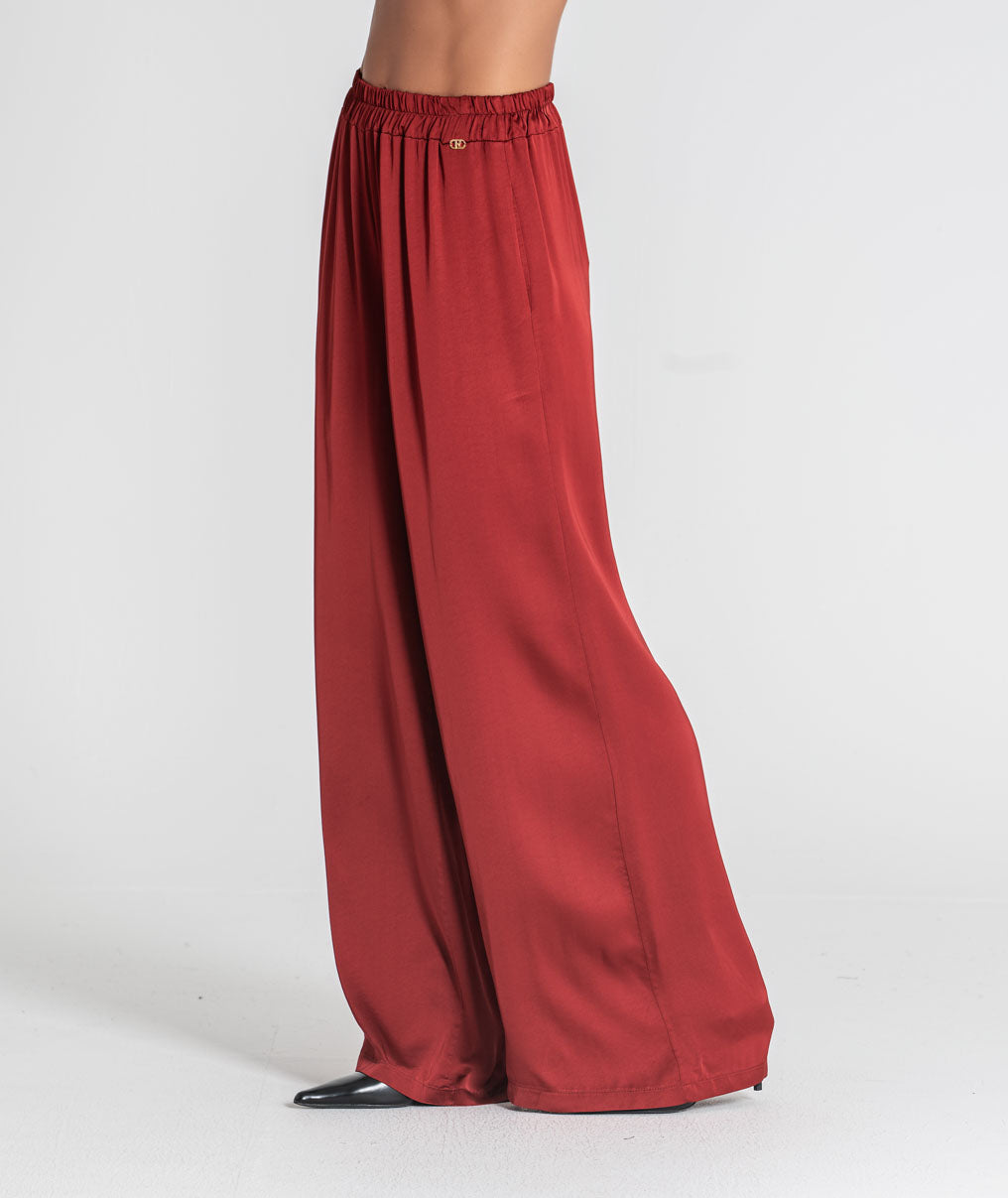 Satin wide-leg trousers 6524