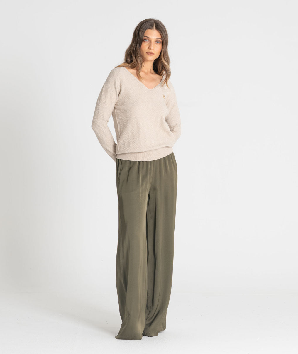 Satin wide-leg trousers 6524