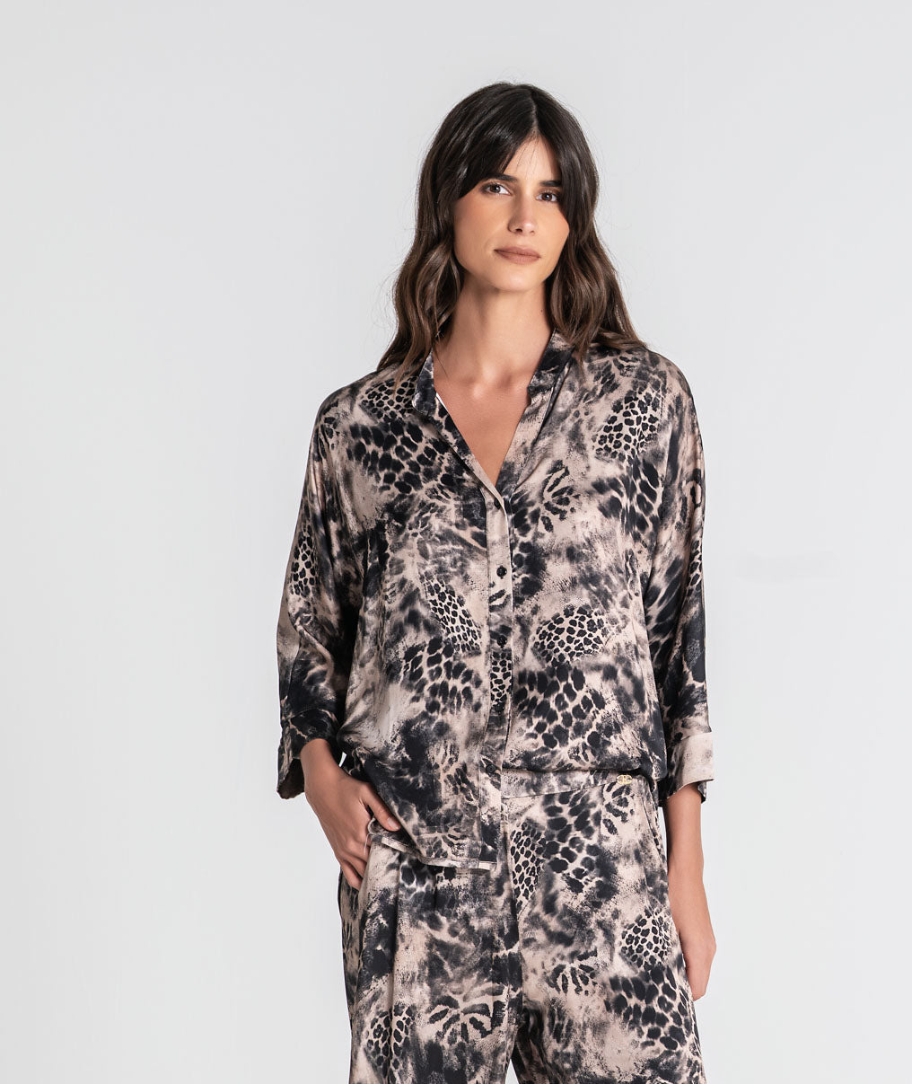 Animal print blouse 6525