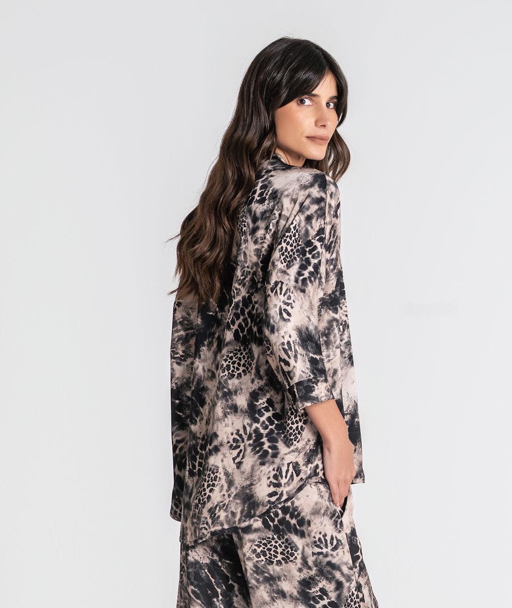 Animal print blouse 6525