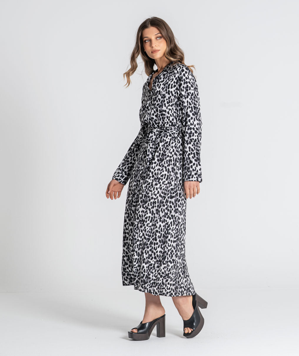Vestido comprido animal print 6528