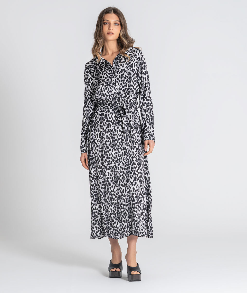 Vestido comprido animal print 6528