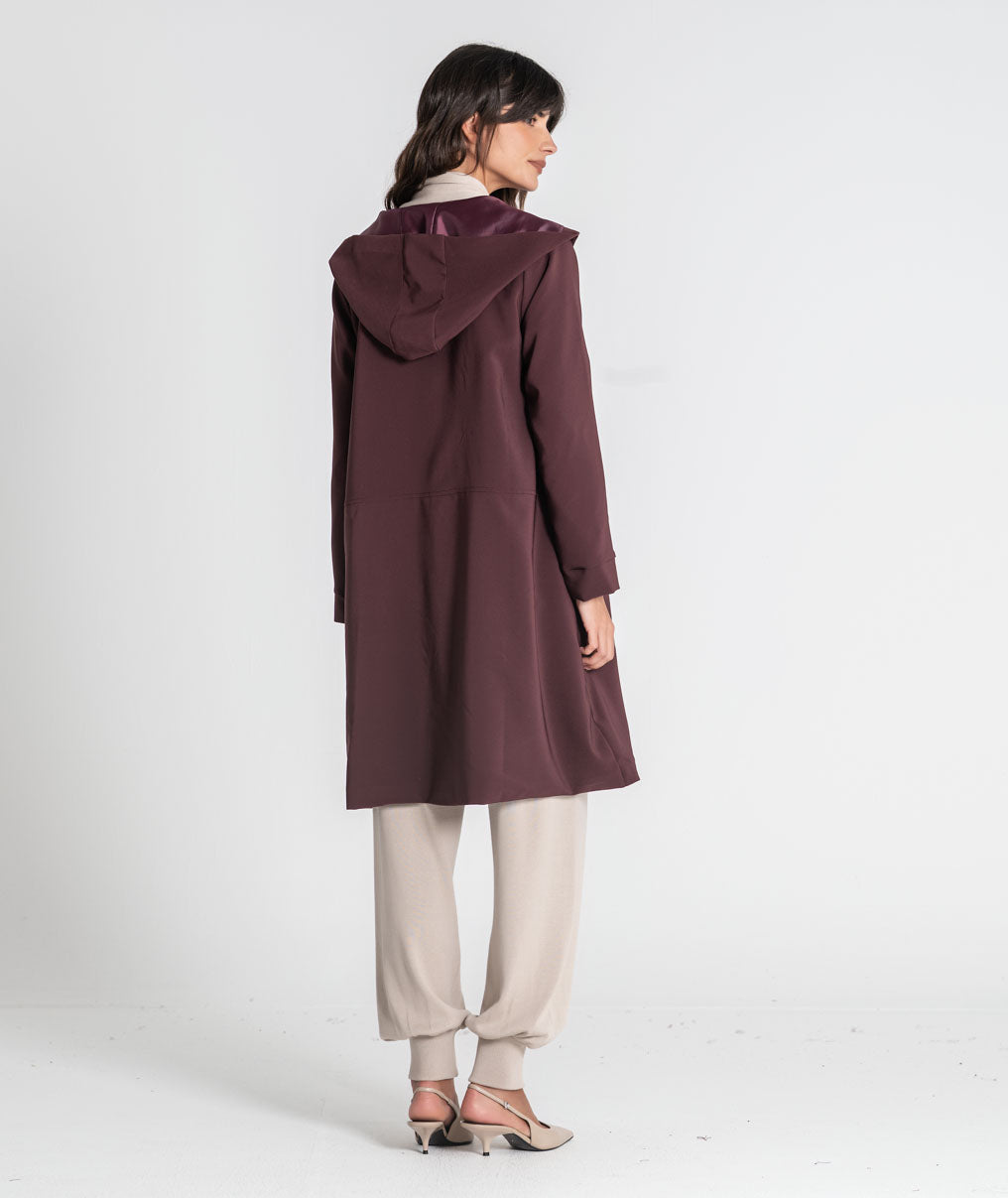 Long hooded coat 6536