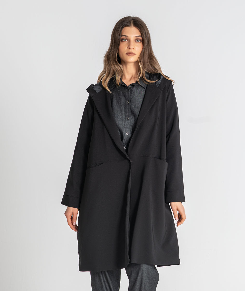 Long hooded coat 6536