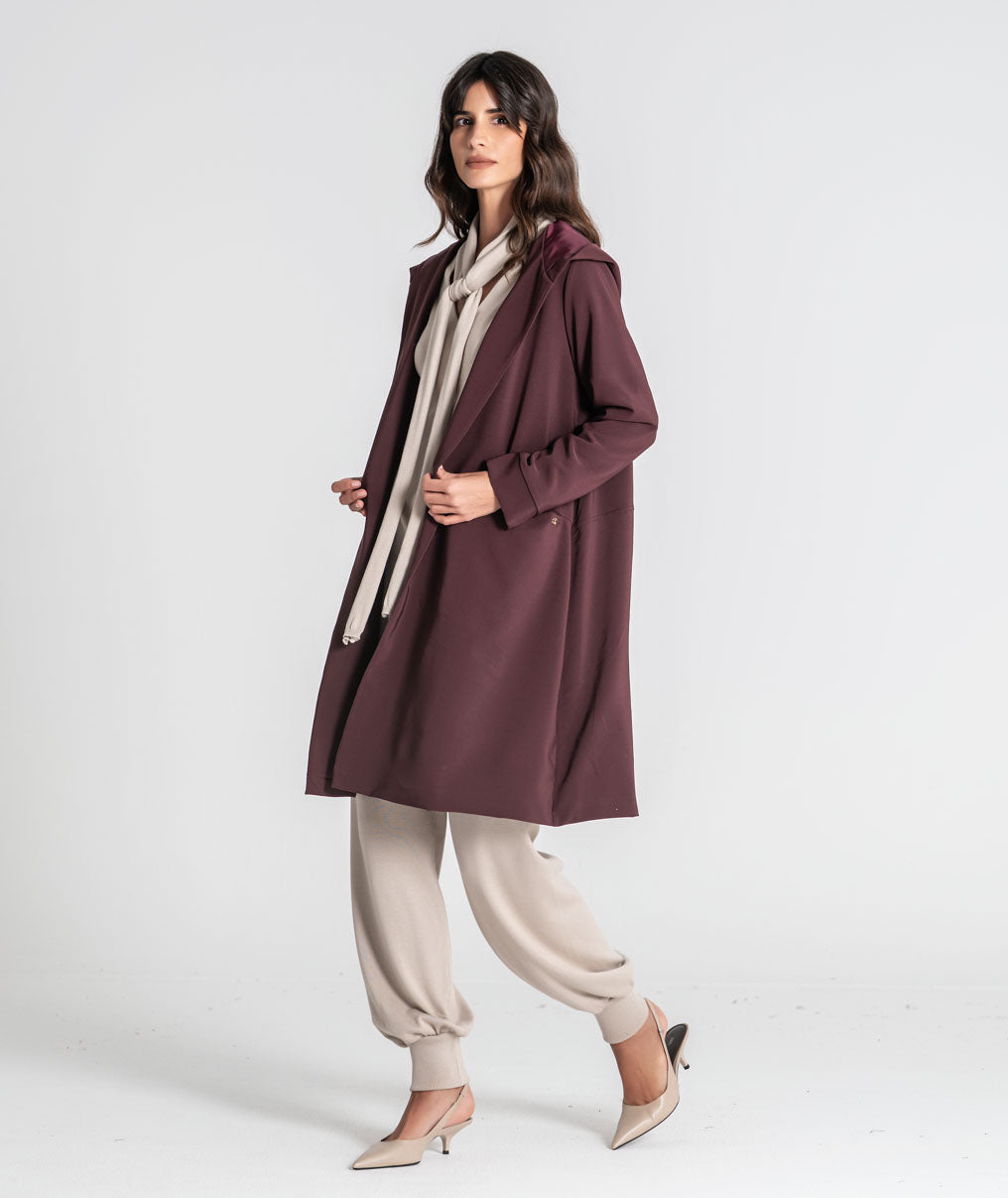 Long hooded coat 6536