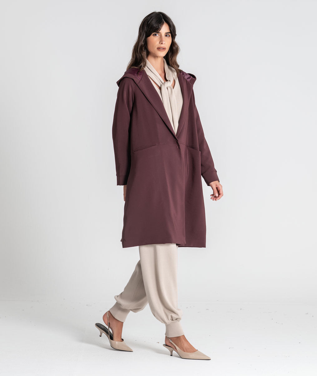 Long hooded coat 6536