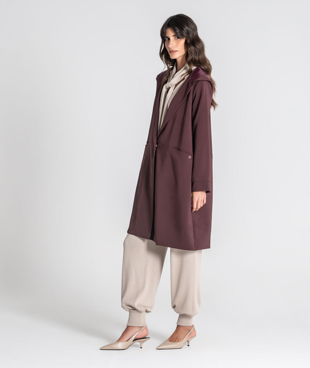 Long hooded coat 6536