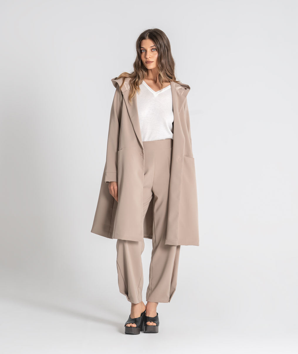 Long hooded coat 6536
