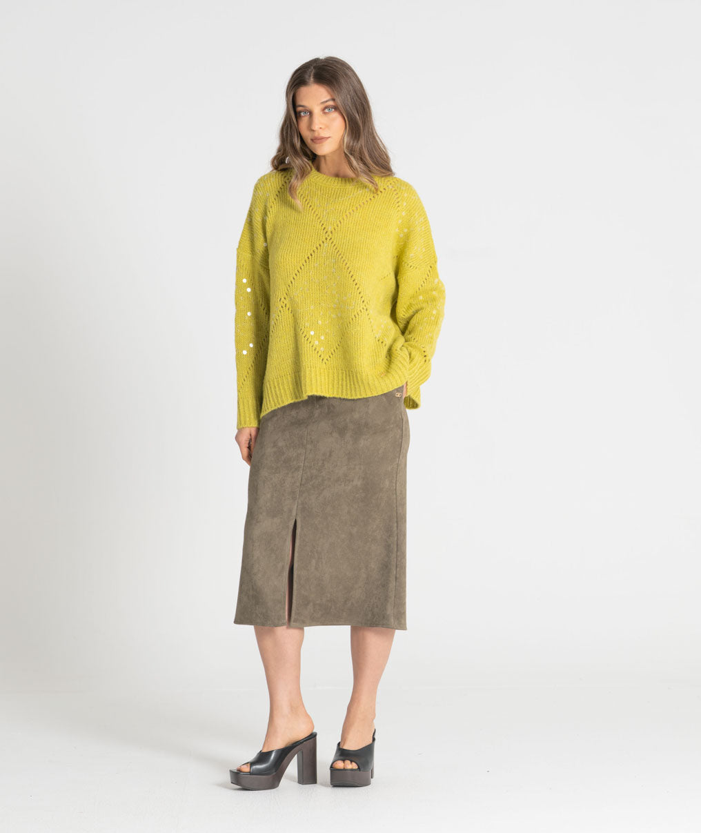 Long skirt with belt 6544