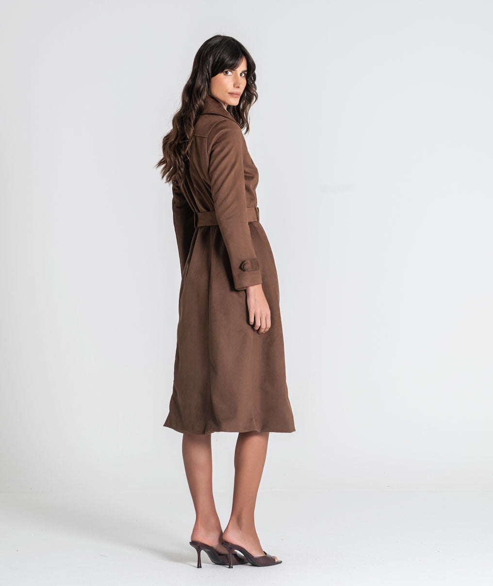 Long coat with belt and buttons 6548
