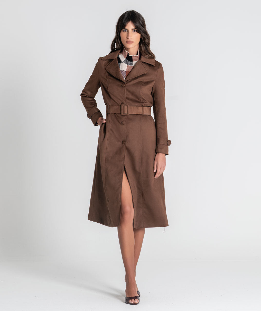 Long coat with belt and buttons 6548