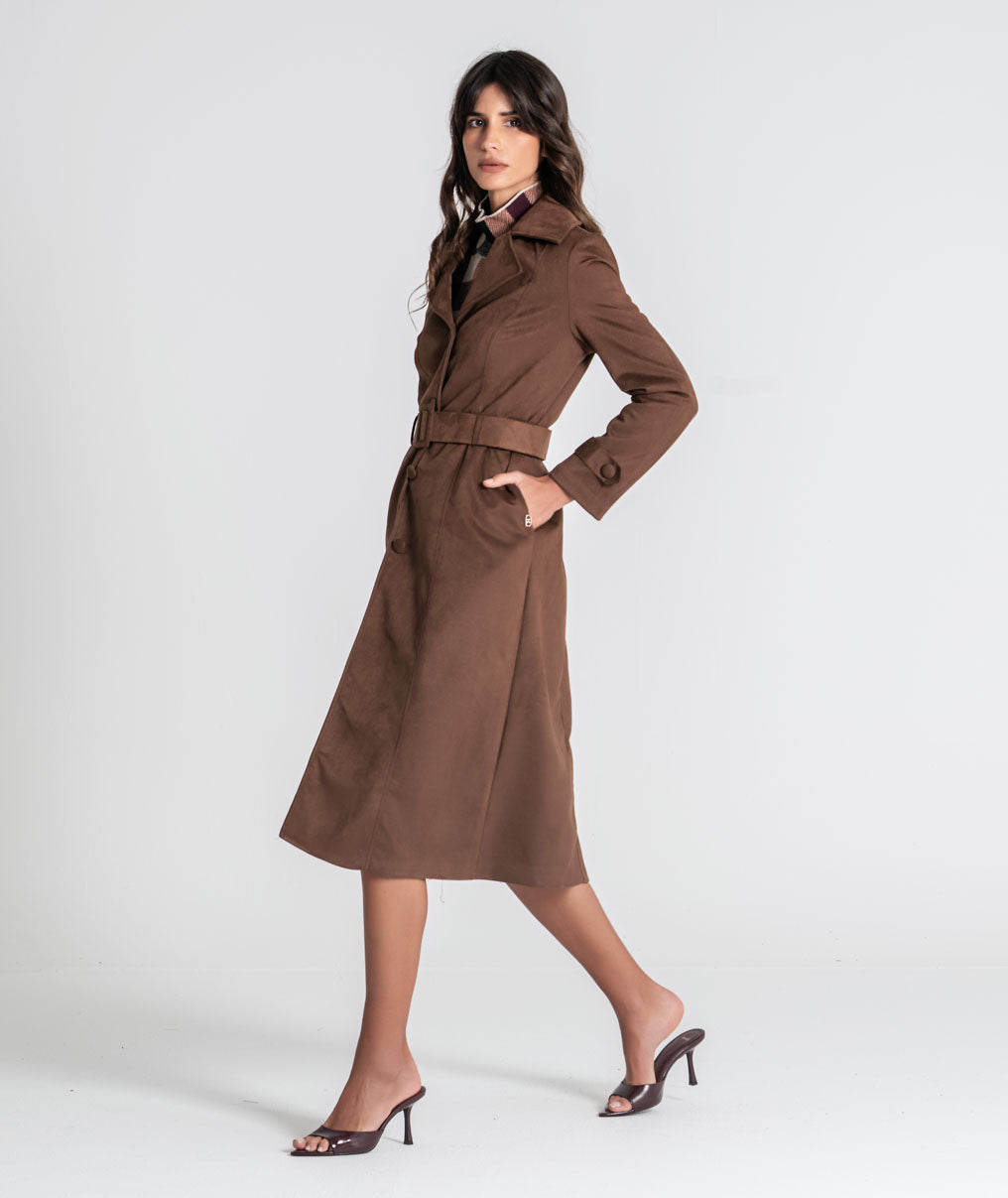 Long coat with belt and buttons 6548