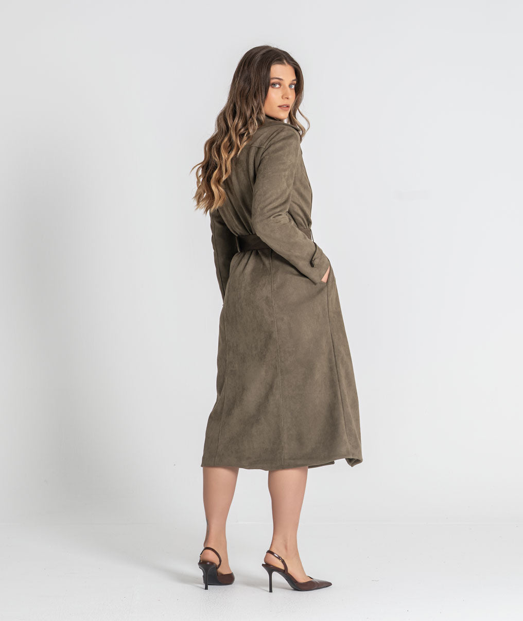 Long coat with belt and buttons 6548