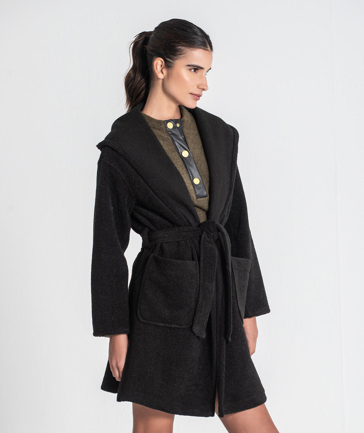 Casaco com cinto ajustável C201