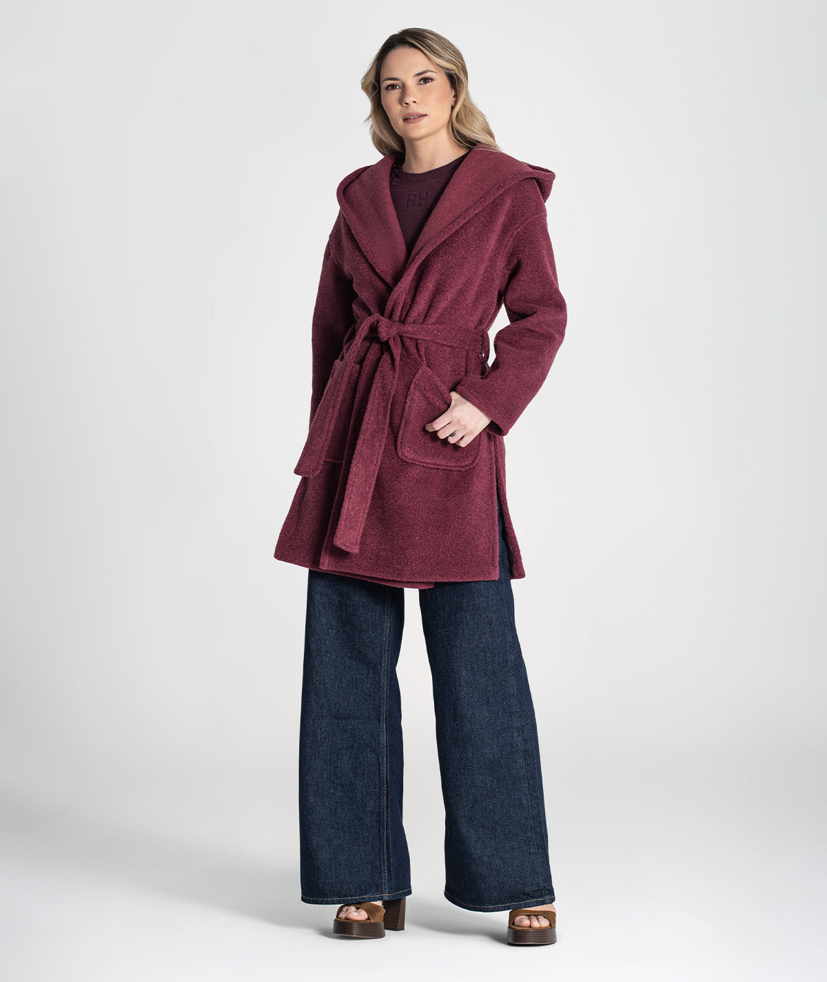 Casaco com cinto ajustável C201