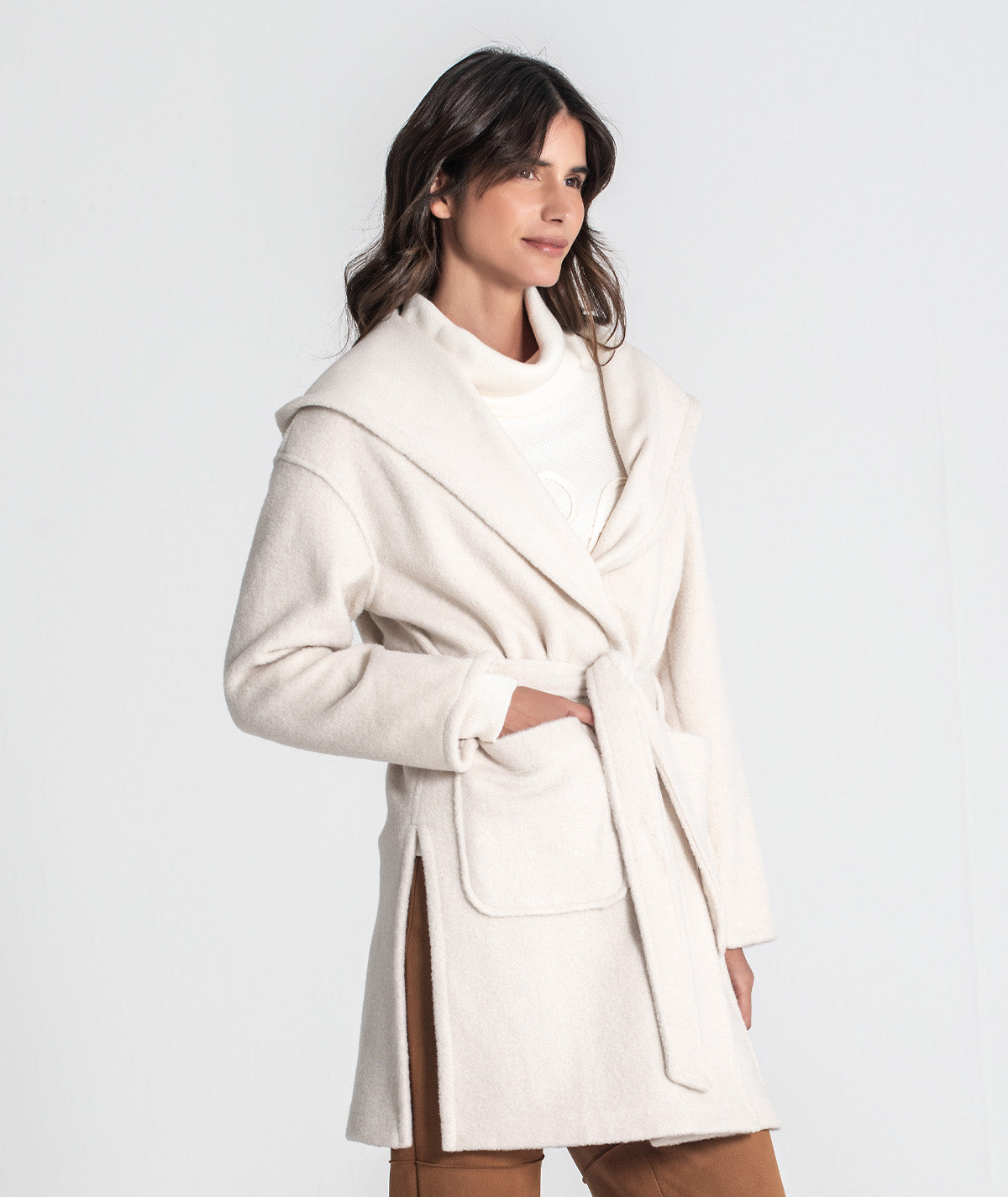 Casaco com cinto ajustável C201