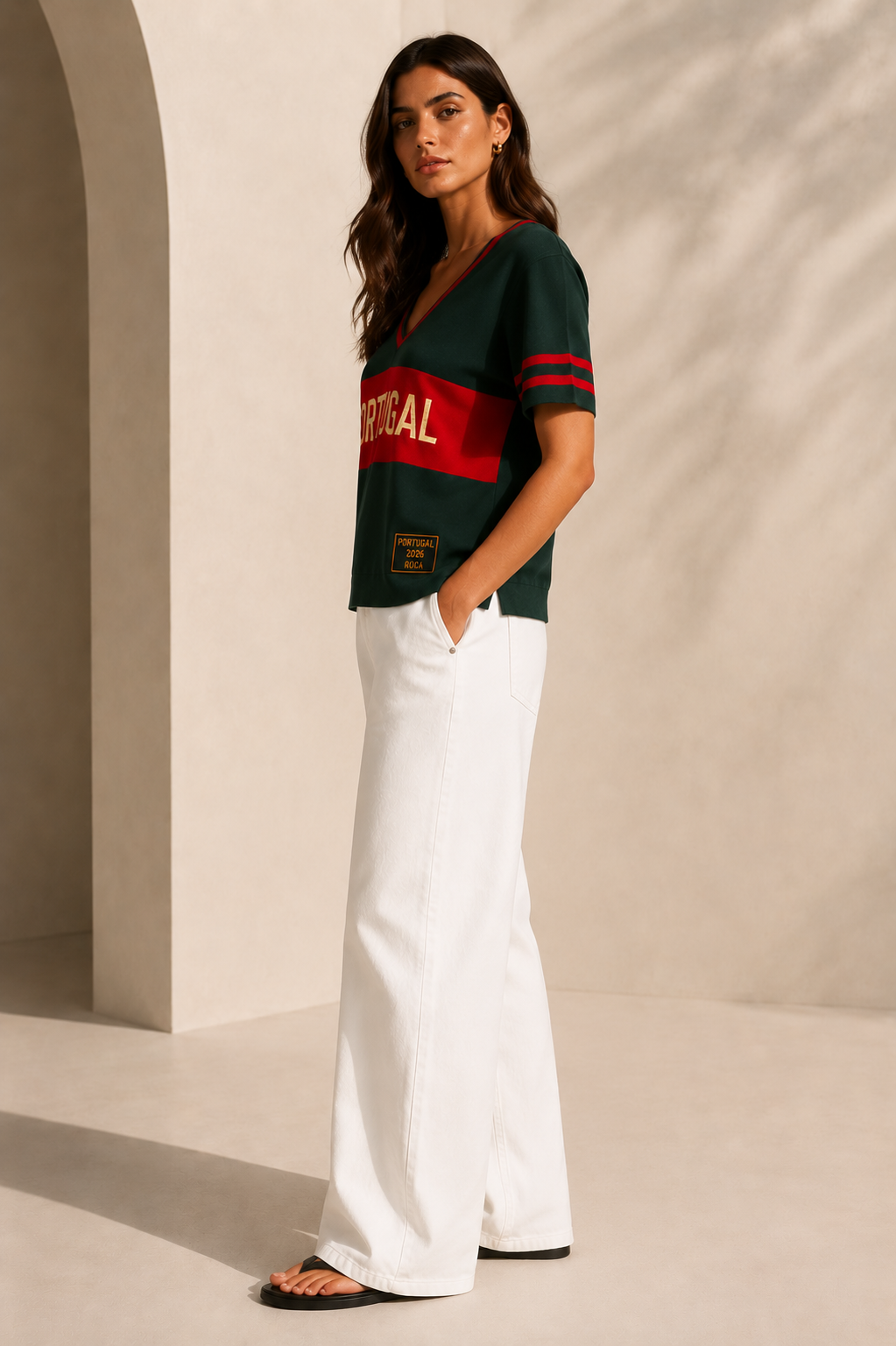 T-Shirt com barra frontal Portugal 3597