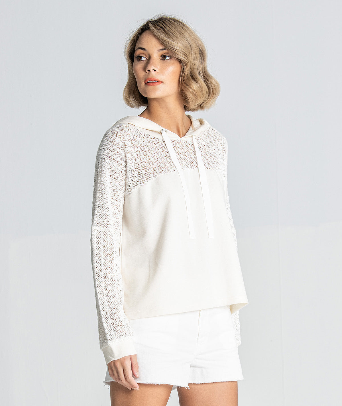 Sweater com detalhe tricot F025