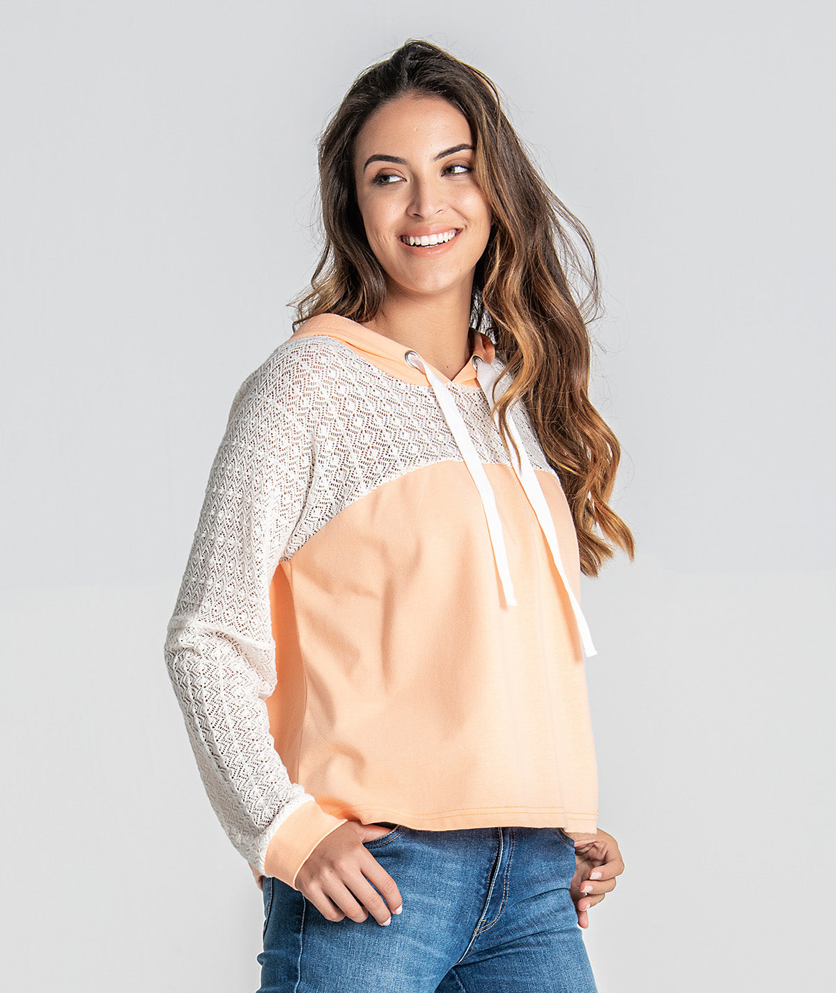 Sweater com detalhe tricot F025