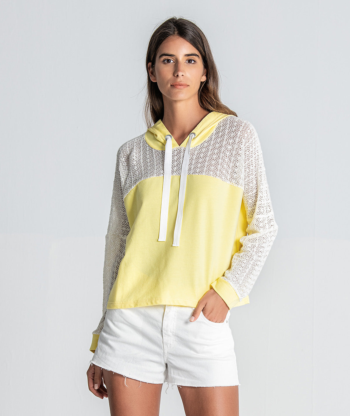 Sweater com detalhe tricot F025