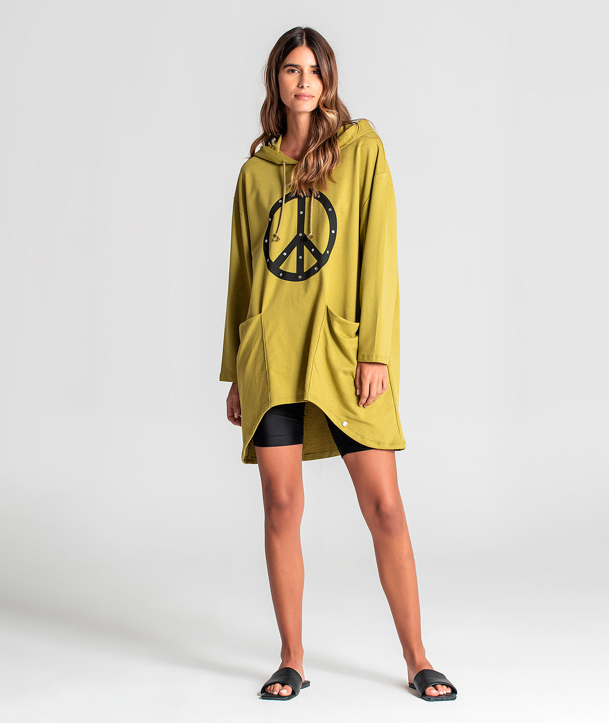 Sweater em felpa motivo peace F043