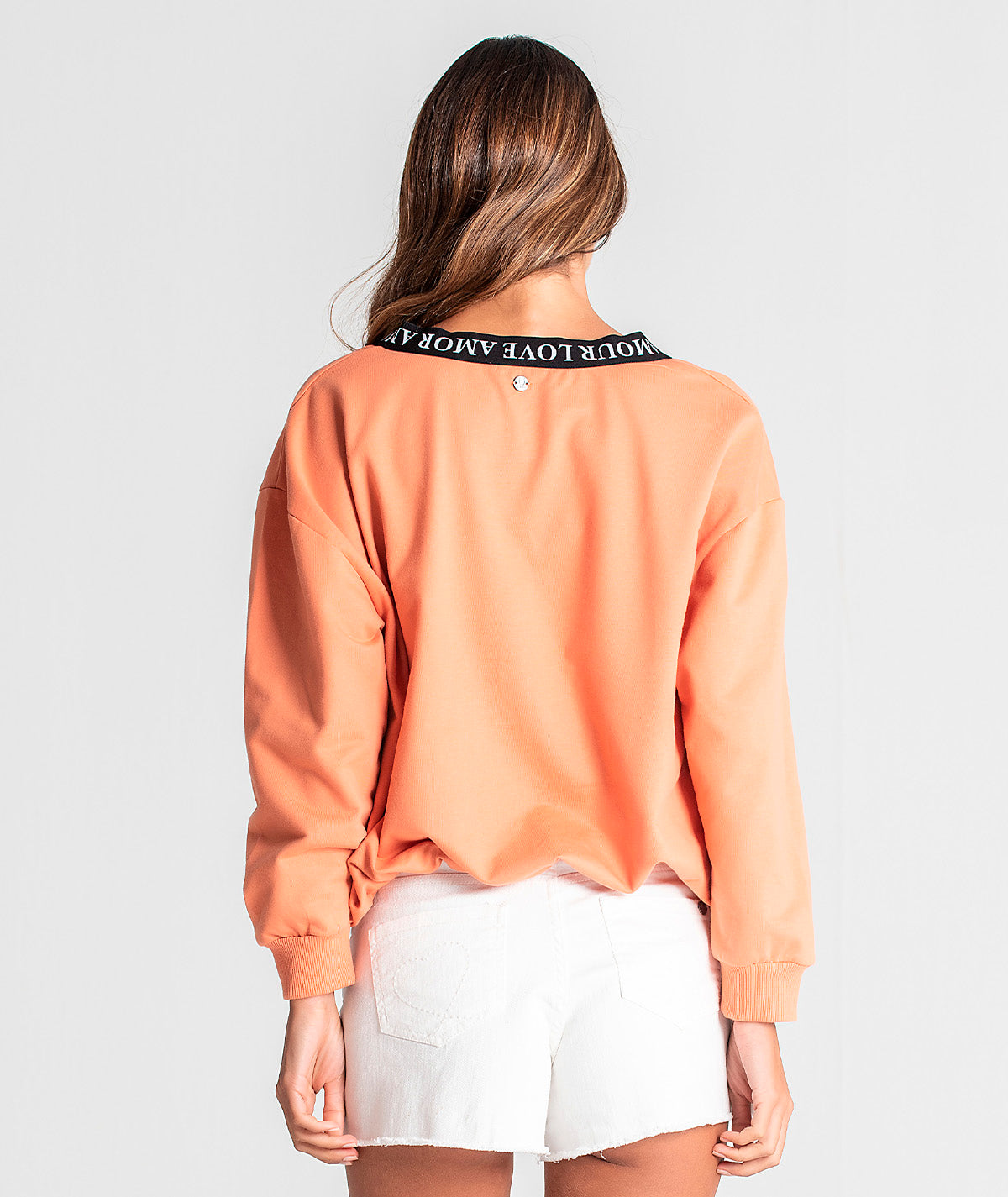 Sweater em felpa com elástico love F045