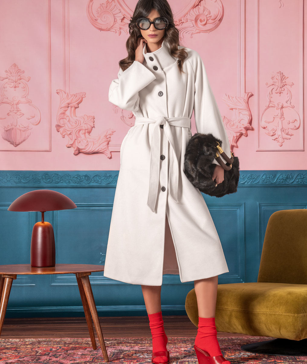 Long coat with belt C207