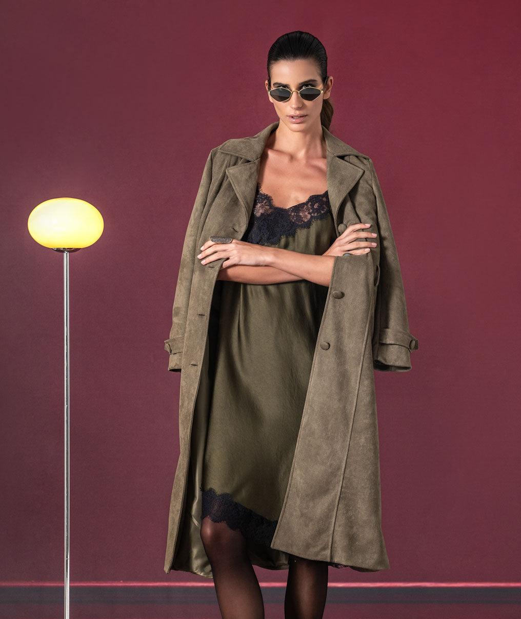Long coat with belt and buttons 6548
