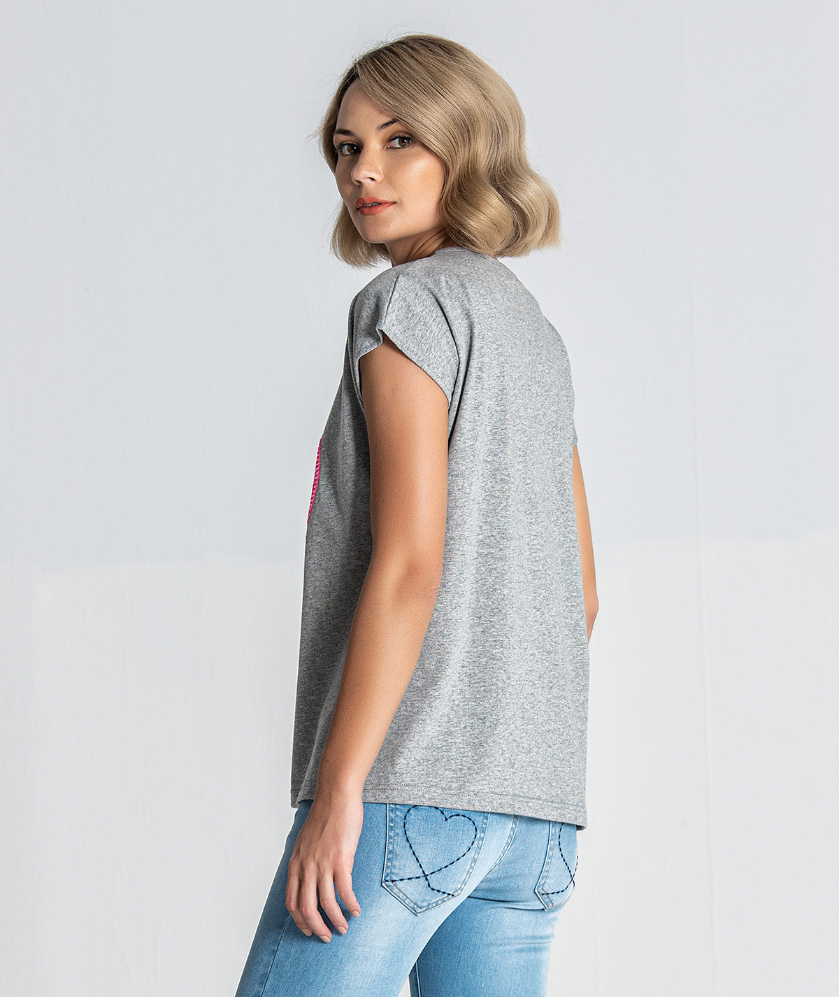 T‐shirt com motivo YOURSELF T047
