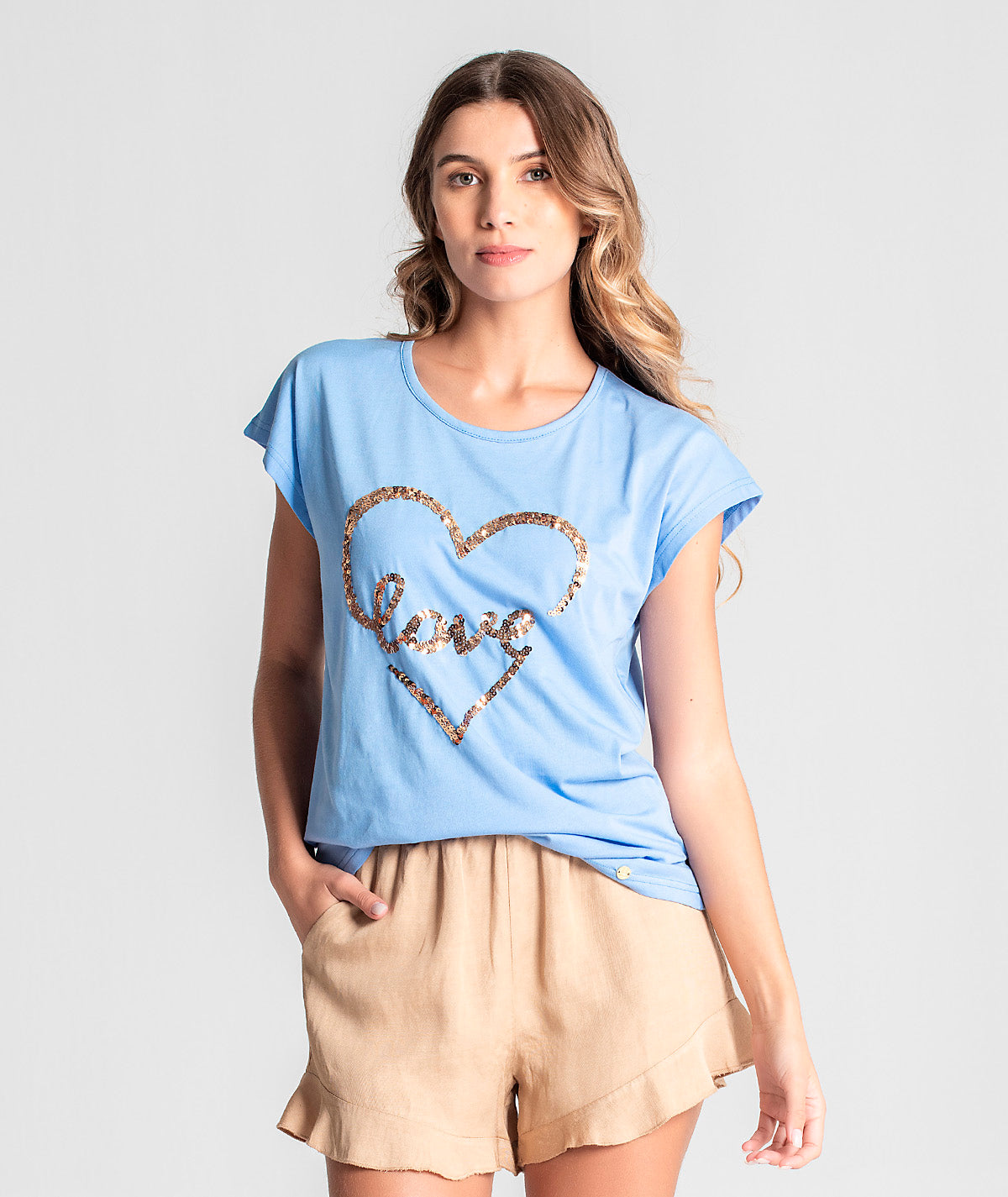 T-shirt motivo love T068