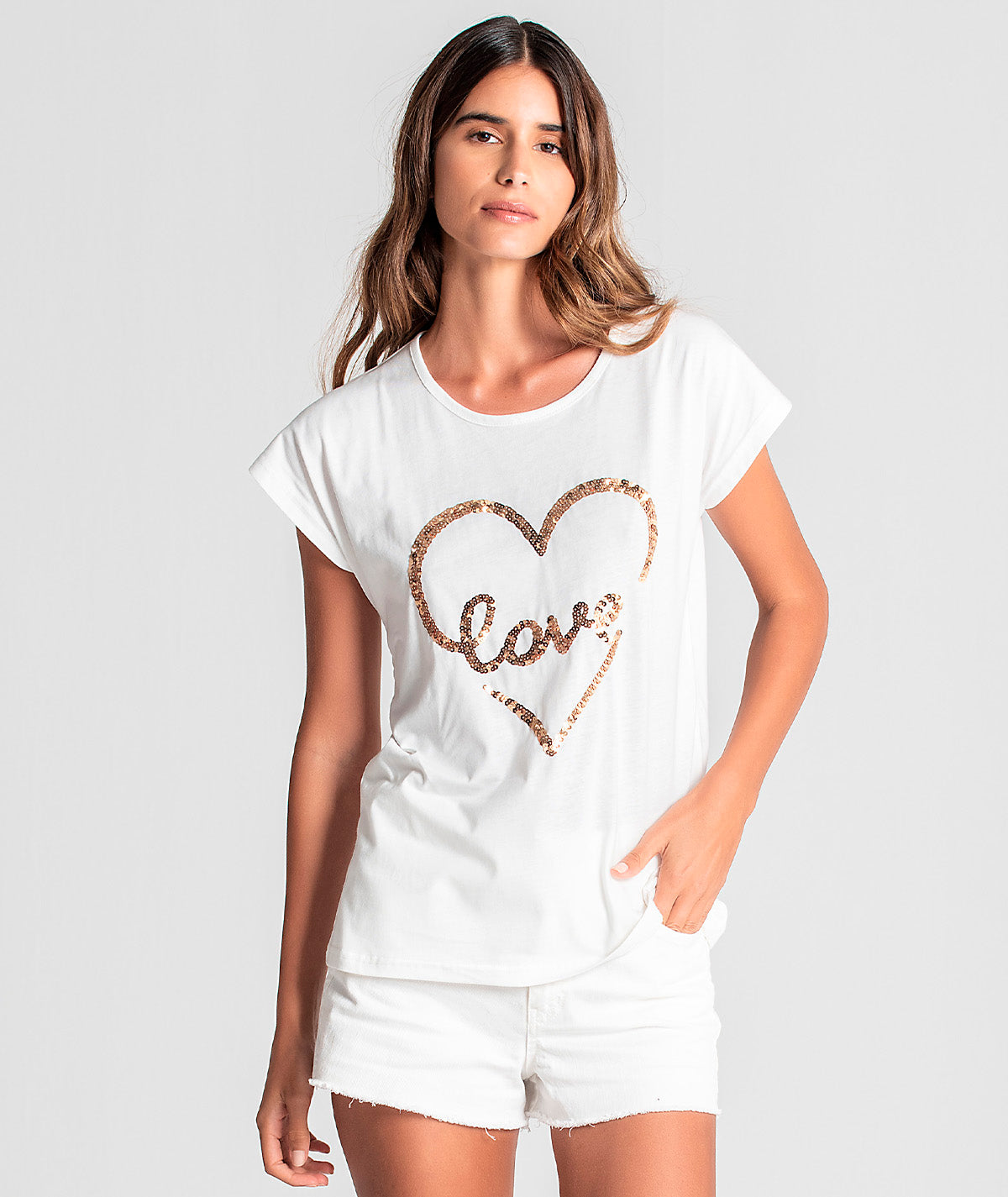 T-shirt motivo love T068
