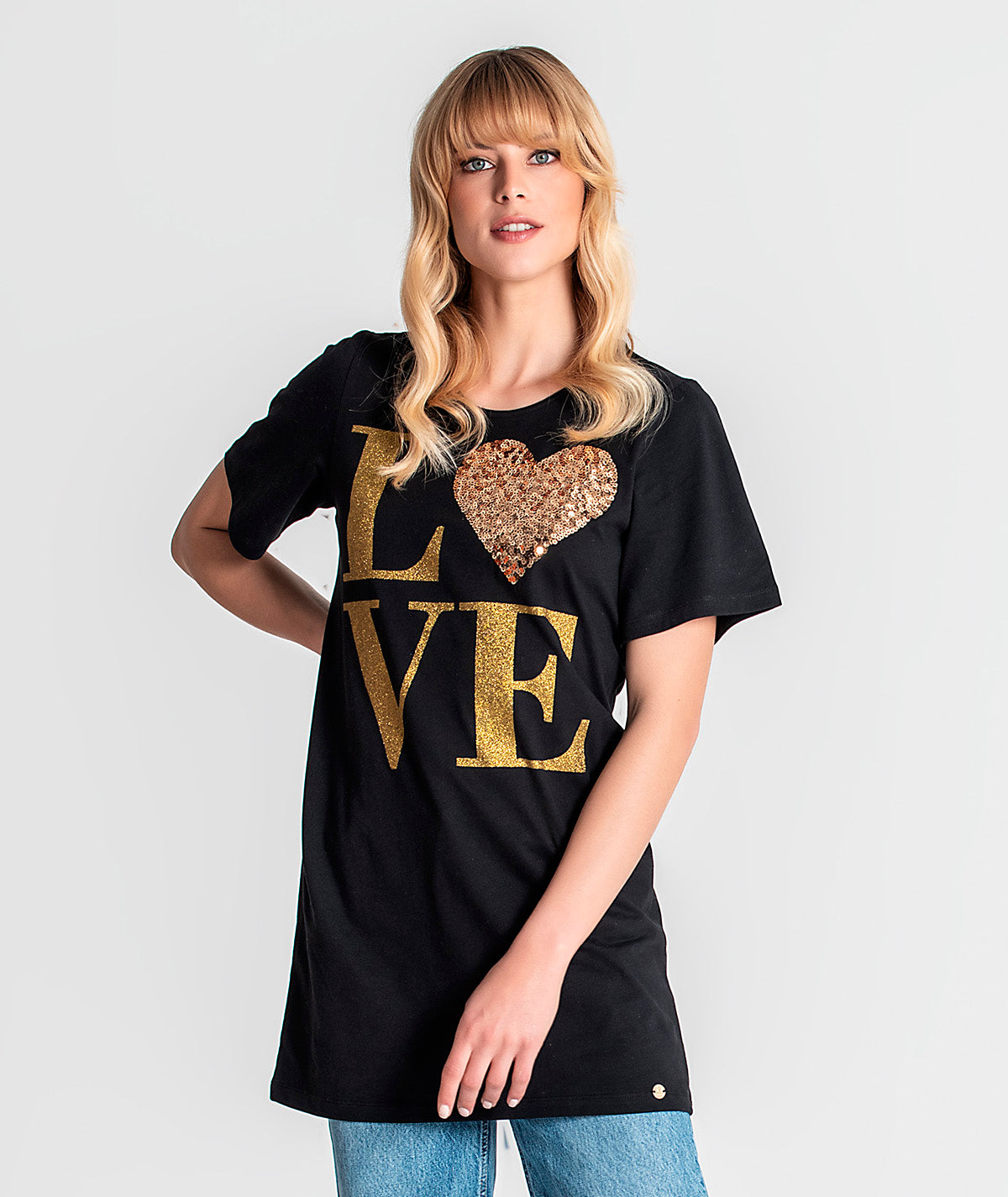 T-shirt motivo love T073