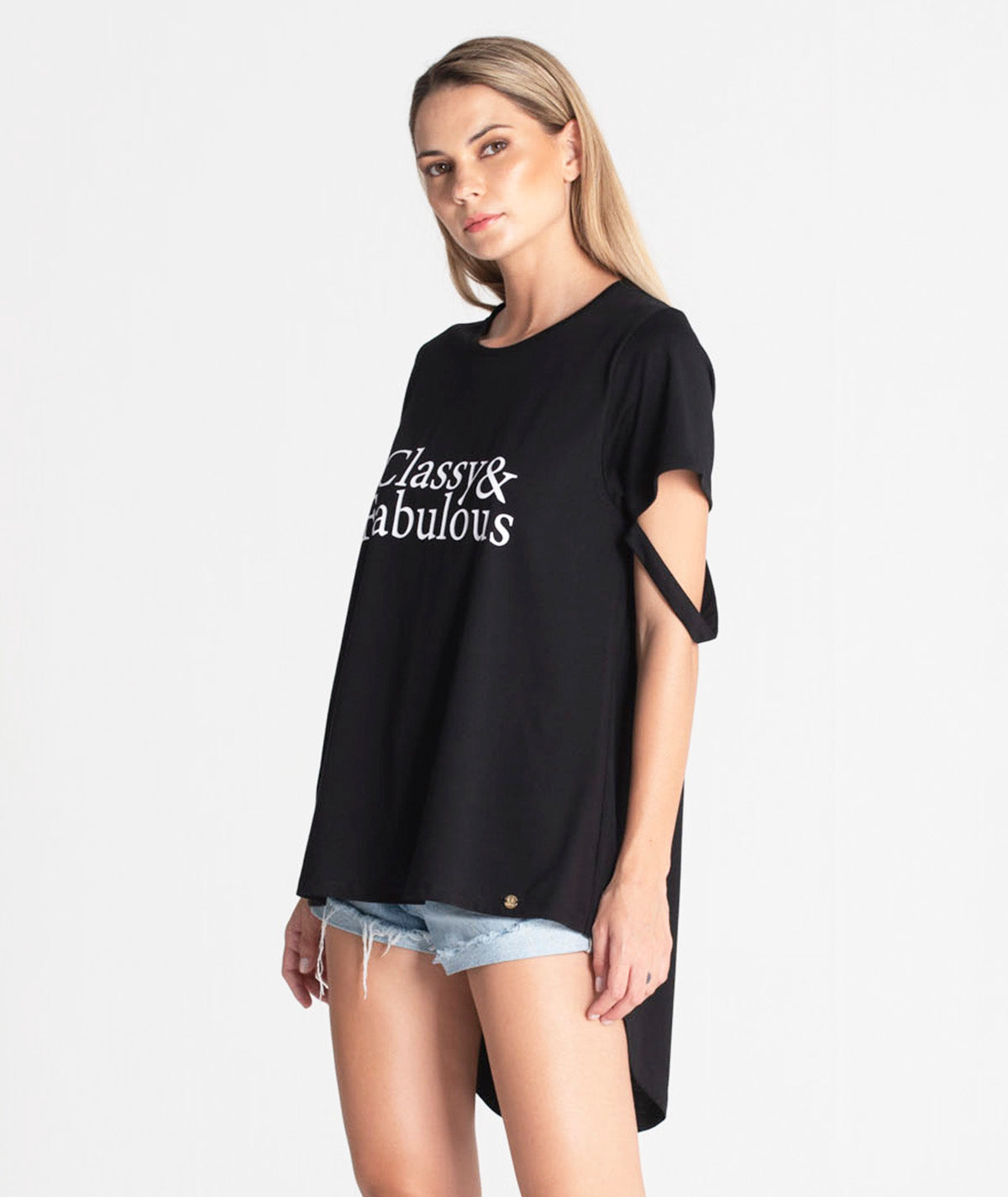 T‐shirt assimétrica "Classy & Fabulous" T077