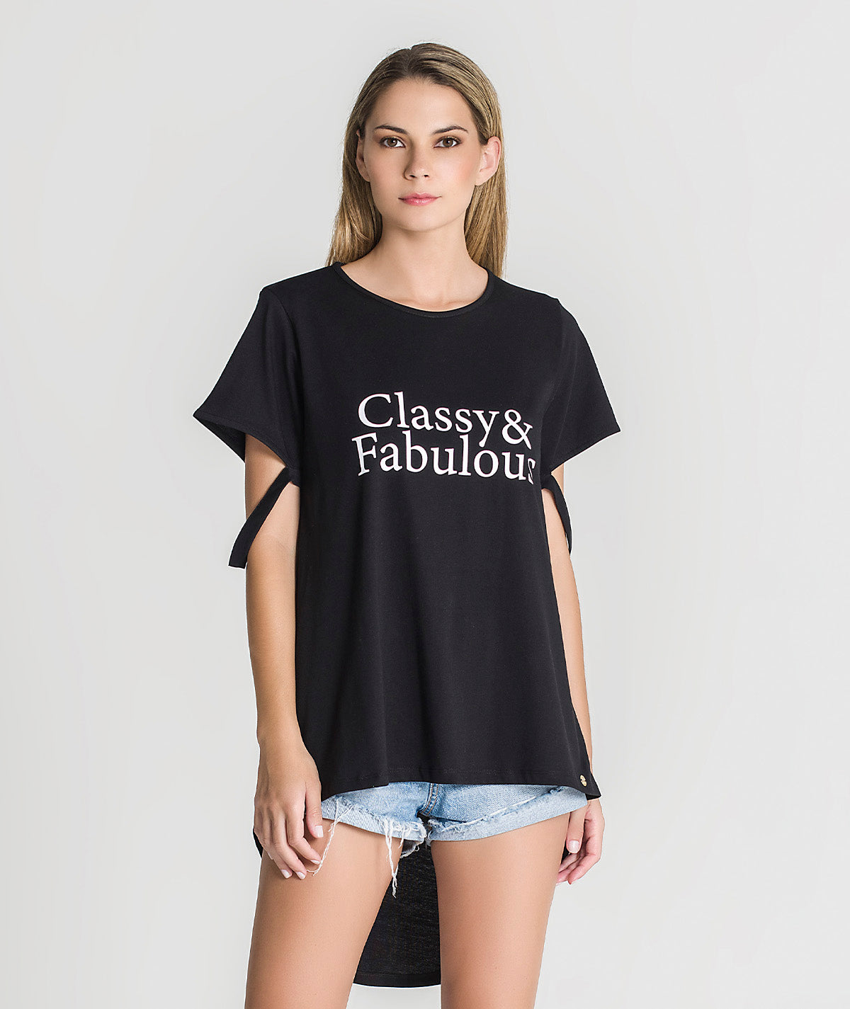 T‐shirt assimétrica "Classy & Fabulous" T077