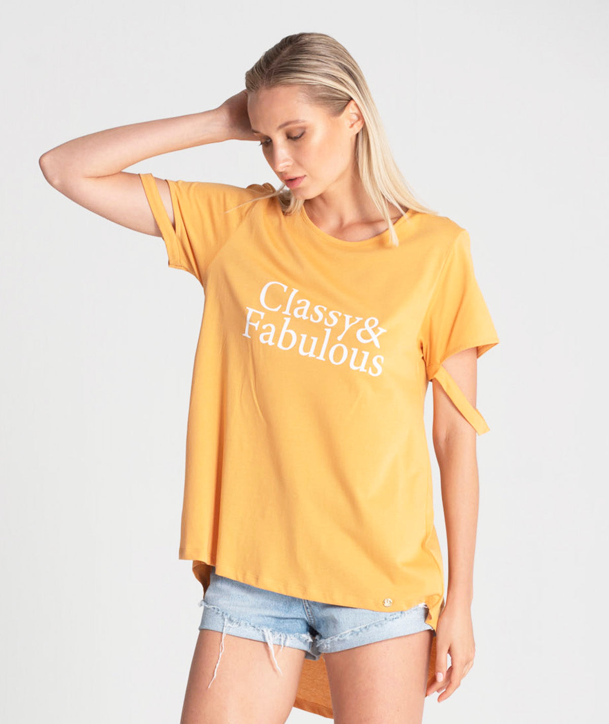 T‐shirt assimétrica "Classy & Fabulous" T077