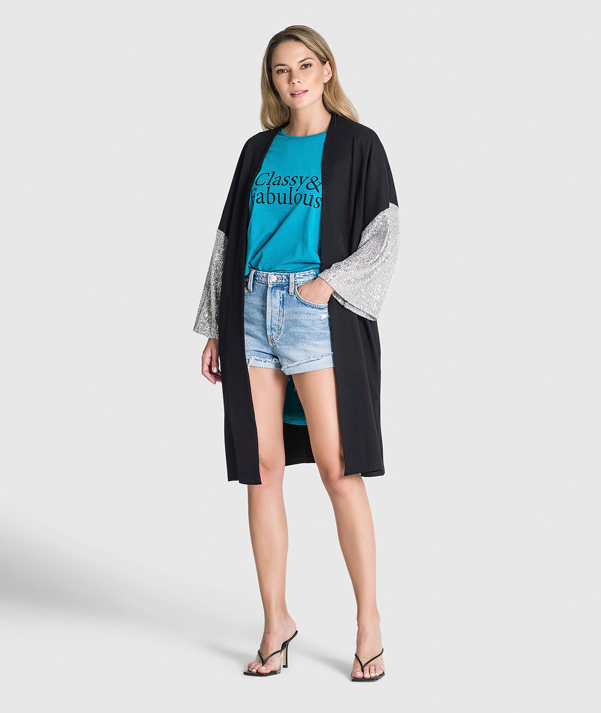 T‐shirt assimétrica "Classy & Fabulous" T077
