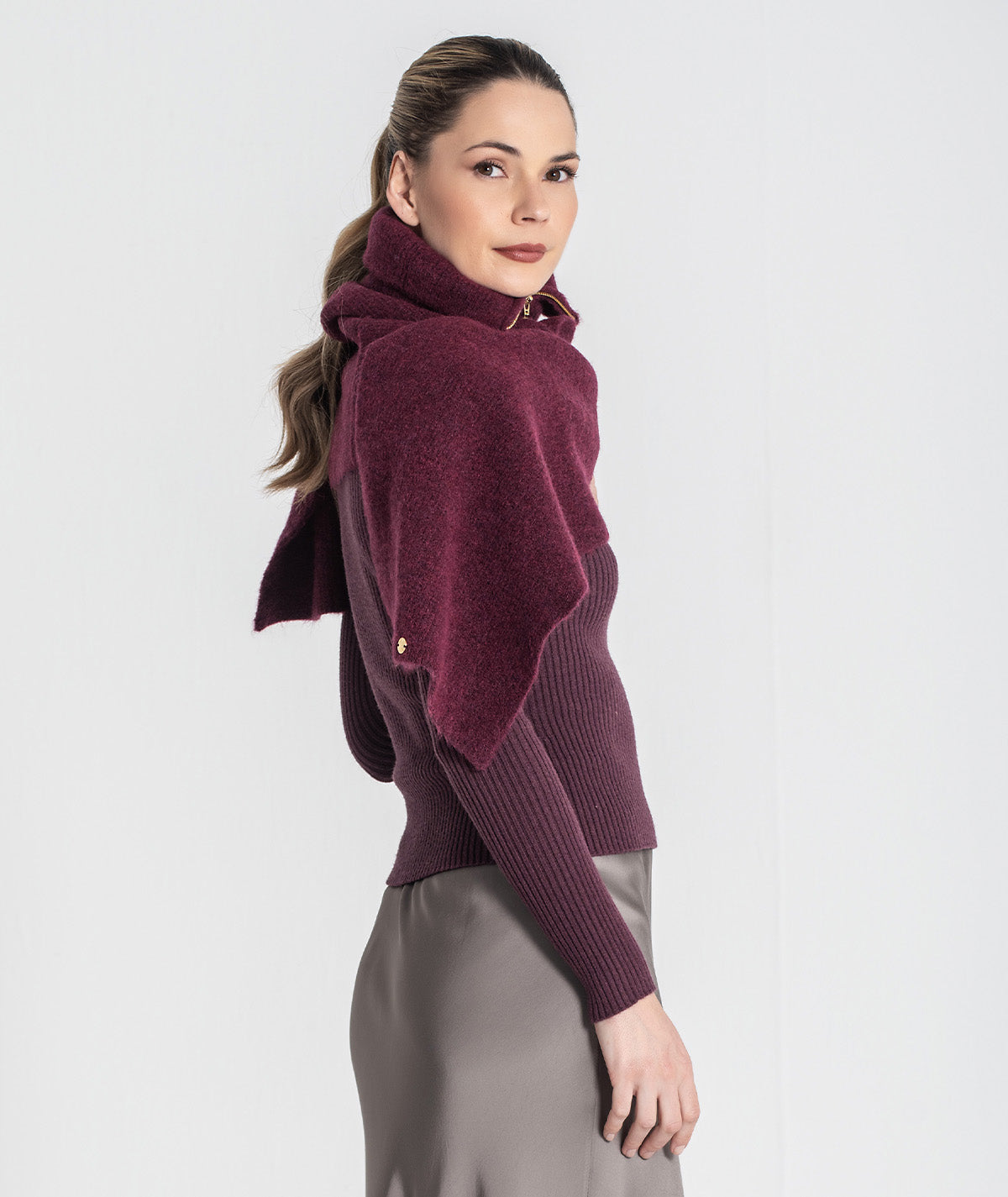 Zippered scarf collar A060