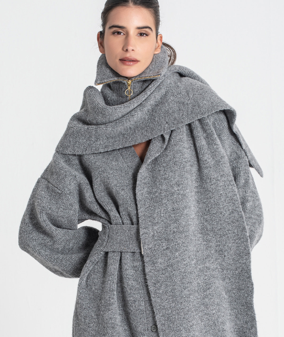 Zippered scarf collar A060