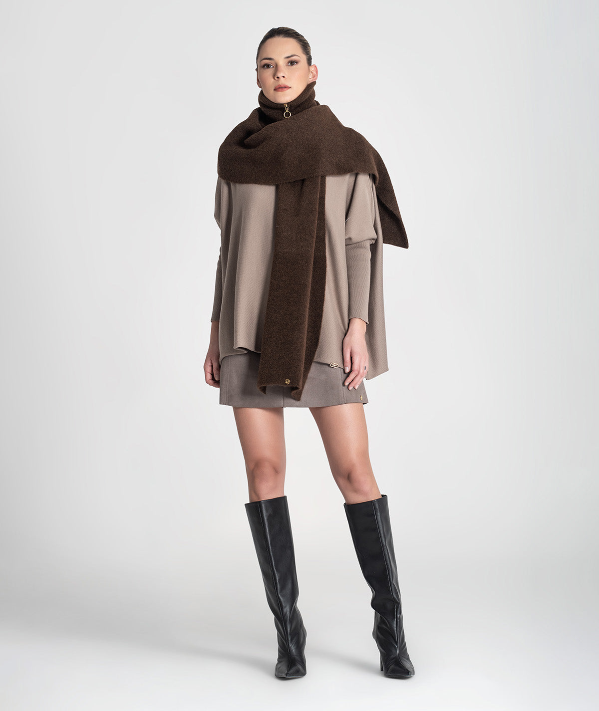 Zippered scarf collar A060