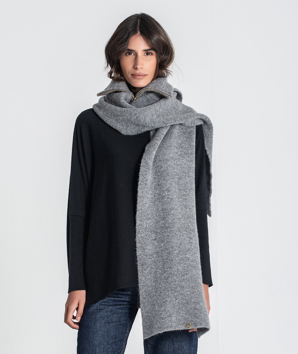 Zippered scarf collar A060