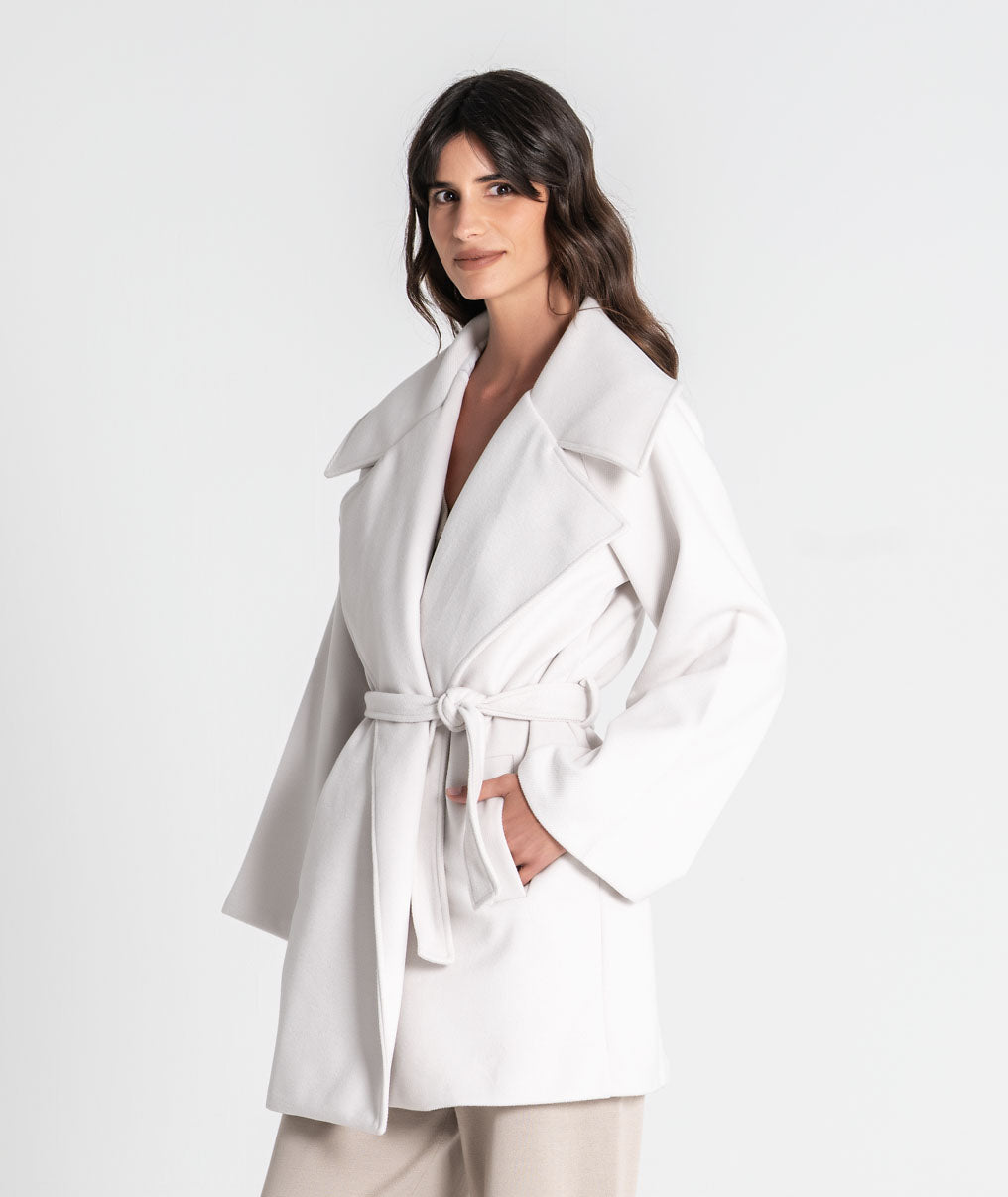 Short coat with belt C206