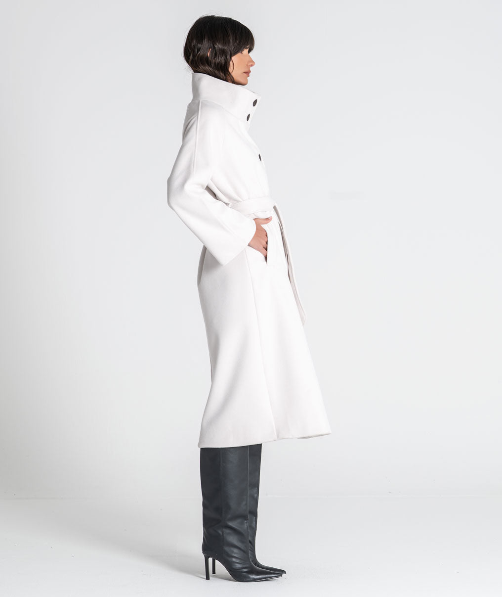Long coat with belt C207