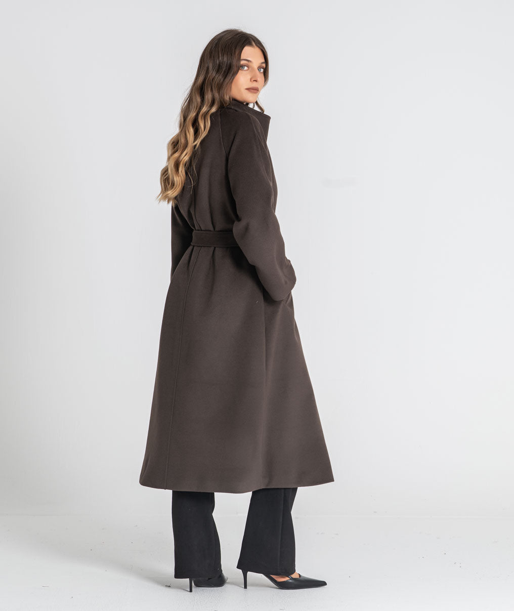 Long coat with belt C207