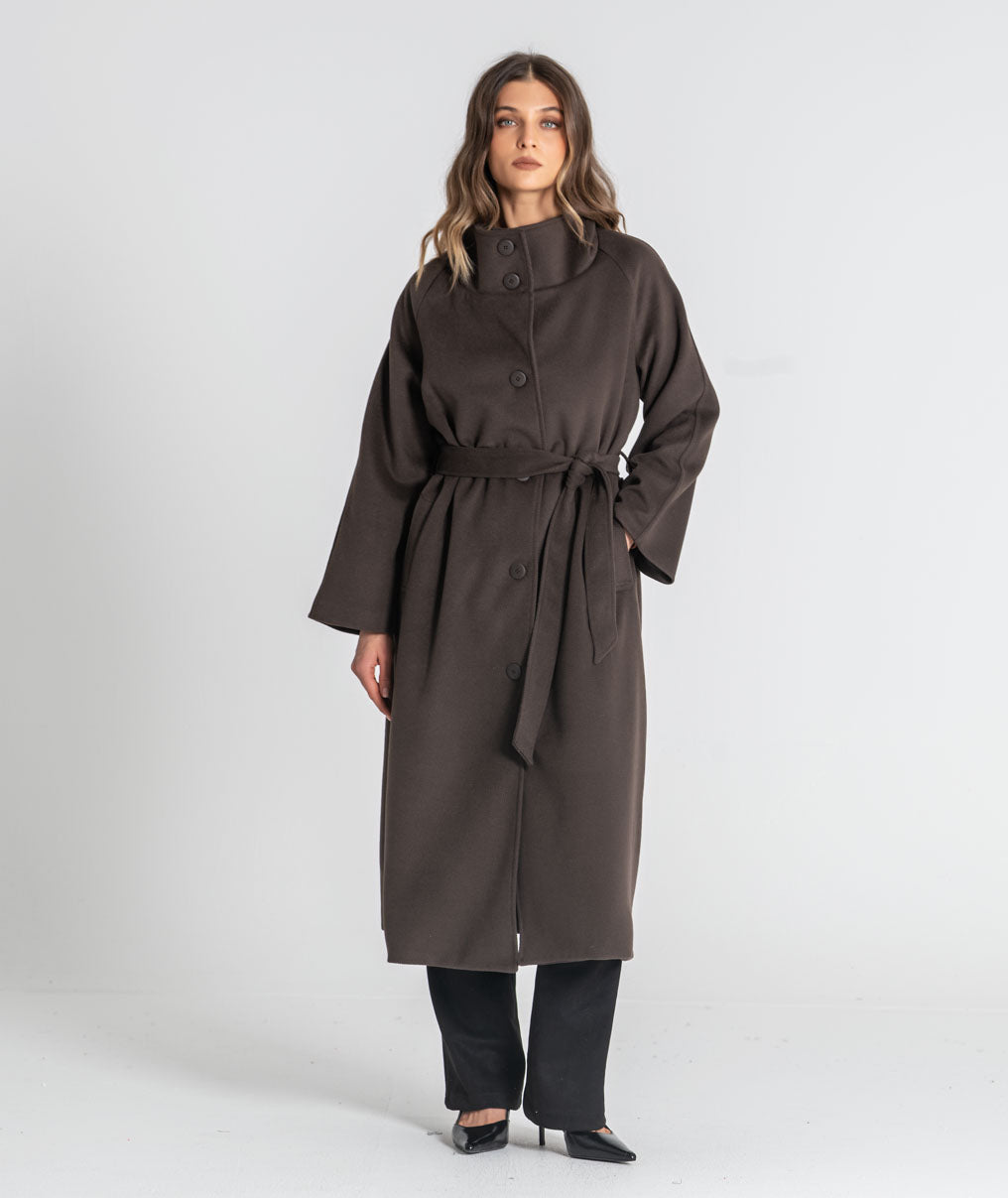 Long coat with belt C207